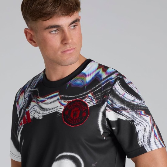 Mujer Manchester United 2025/26 Tercera Camiseta Pre Match - Negra Mujer Manchester United 2025/26 Tercera Camiseta Pre Match - Negra