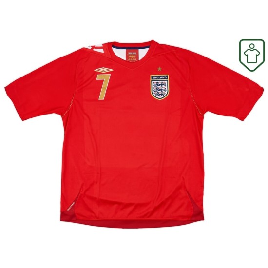 Camiseta retro visitante Inglaterra 2006/08 para hombre Beckham #7 Camiseta retro visitante Inglaterra 2006/08 para hombre Beckham #7