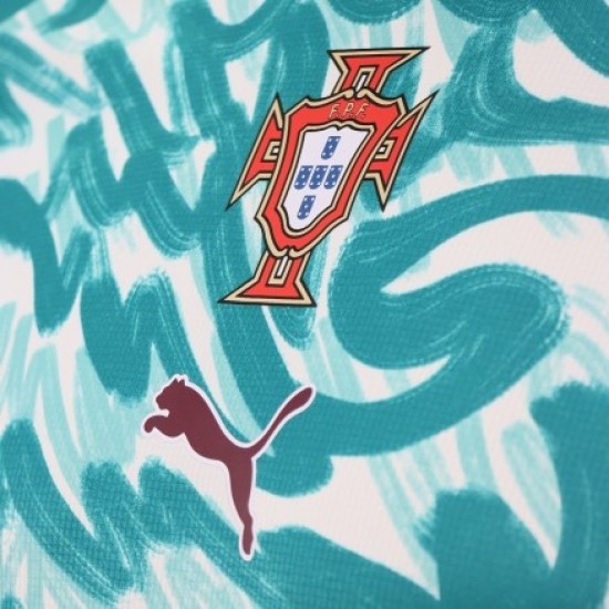 Remera pre partido tercera Portugal 2026 verde niño Remera pre partido tercera Portugal 2026 verde niño