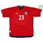 Camiseta retro visitante Inglaterra 2002/04 para hombre Rooney #23
