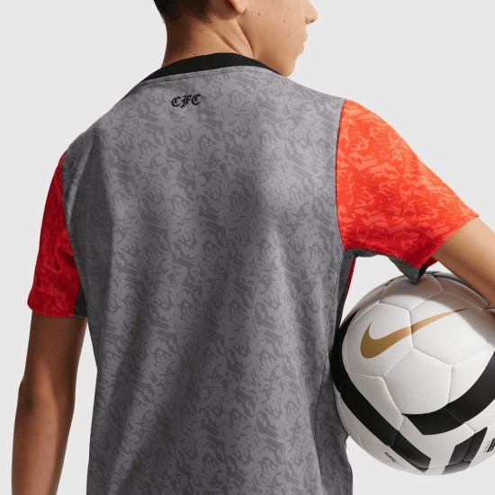 Niño Chelsea 2025/26 Tercera Camiseta Pre-Partido Gris Niño Chelsea 2025/26 Tercera Camiseta Pre-Partido Gris