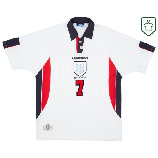 Camiseta retro local Inglaterra 1997/99 para hombre Beckham #7 Camiseta retro local Inglaterra 1997/99 para hombre Beckham #7