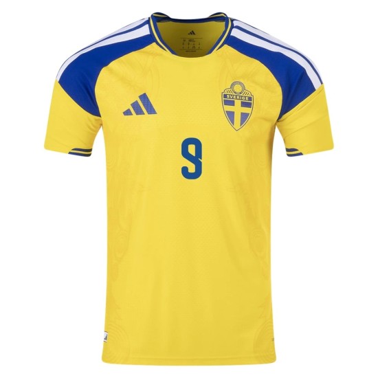 Camiseta Auténtica Local Suecia 2026 para Hombre ISAK #9 Camiseta Auténtica Local Suecia 2026 para Hombre ISAK #9