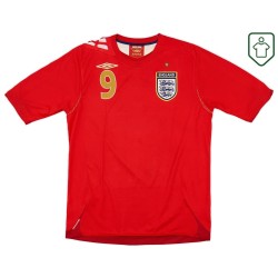 Camiseta retro visitante Inglaterra 2006/08 para hombre Rooney #9
