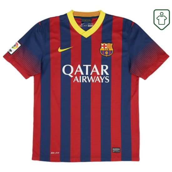 Hombre Camiseta retro local FC Barcelona 2013/14 Messi #10