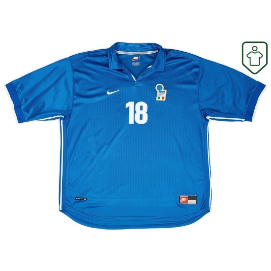Camiseta retro local Italia 1997/98 para hombre Baggio R. #18 Camiseta retro local Italia 1997/98 para hombre Baggio R. #18