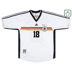 Camiseta retro local Alemania 1998/00 para hombre Klinsmann #18