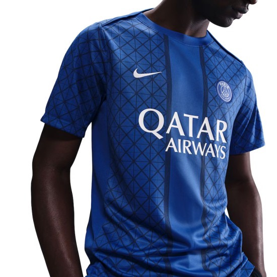 Hombre Camiseta pre-partido tercera PSG 2025/26 - Azul Hombre Camiseta pre-partido tercera PSG 2025/26 - Azul