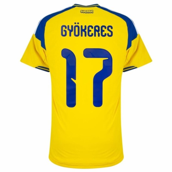 Hombre Camiseta Suecia 2026 Local Auténtica Mundial GYÖKERES #17