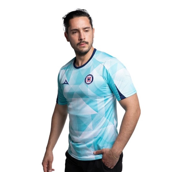 Camiseta Hombre Cruz Azul Tercera Calentamiento 2025/26 – Turquesa/Blanco Camiseta Hombre Cruz Azul Tercera Calentamiento 2025/26 – Turquesa/Blanco