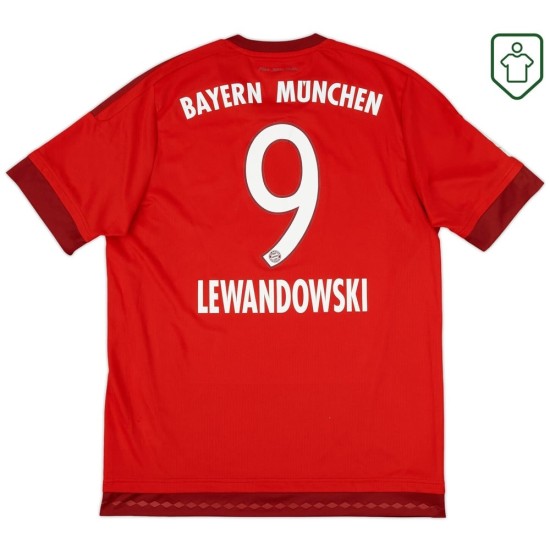 Camiseta retro Bayern Múnich 2015/16 local para hombre Lewandowski #9 Camiseta retro Bayern Múnich 2015/16 local para hombre Lewandowski #9