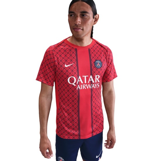 Hombre Camiseta pre-partido tercera PSG 2025/26 - Roja Hombre Camiseta pre-partido tercera PSG 2025/26 - Roja