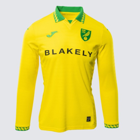 Camiseta Local de Manga Larga Hombre Norwich City 2025/26 Camiseta Local de Manga Larga Hombre Norwich City 2025/26