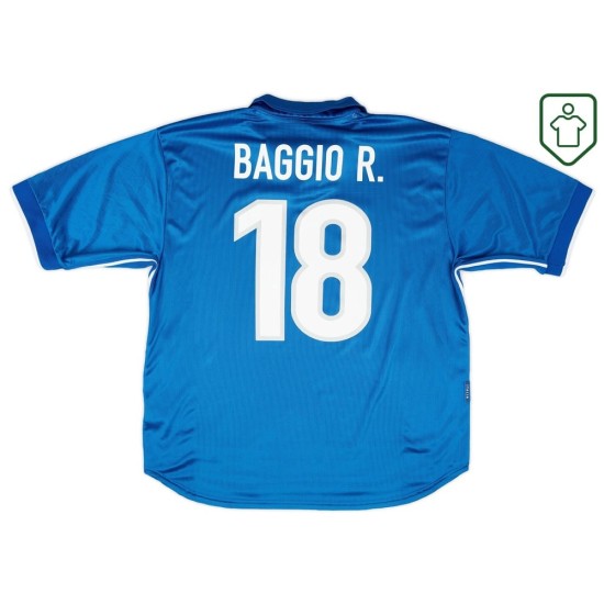 Camiseta retro local Italia 1997/98 para hombre Baggio R. #18 Camiseta retro local Italia 1997/98 para hombre Baggio R. #18