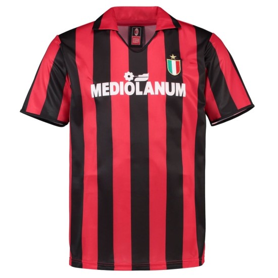 Camiseta retro Milan 1988 local para hombre