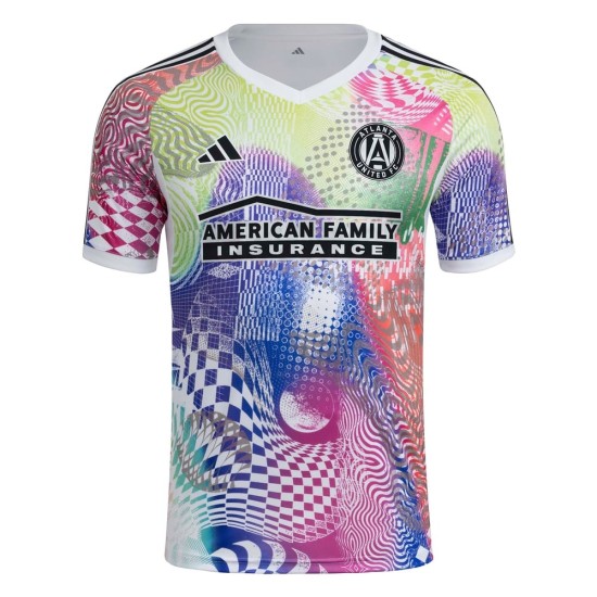 Camiseta prepartido tercera Atlanta United FC 2025 blanco mujer Camiseta prepartido tercera Atlanta United FC 2025 blanco mujer