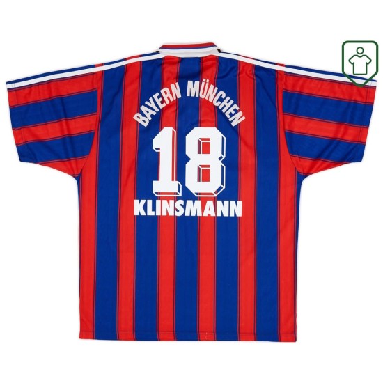 Camiseta retro Bayern Múnich 1995/97 local para hombre Klinsmann #18 Camiseta retro Bayern Múnich 1995/97 local para hombre Klinsmann #18