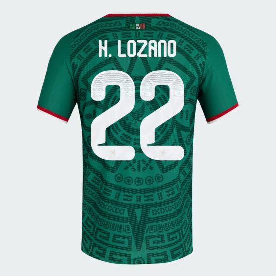 Camiseta Oficial Local México 2026 Mujer H. LOZANO #22 Camiseta Oficial Local México 2026 Mujer H. LOZANO #22