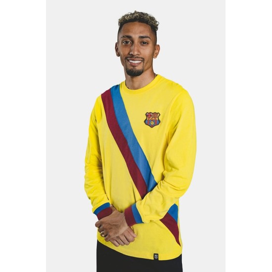 Camiseta Retro de Fuera FC Barcelona 1974/75 de Manga Larga para Niño