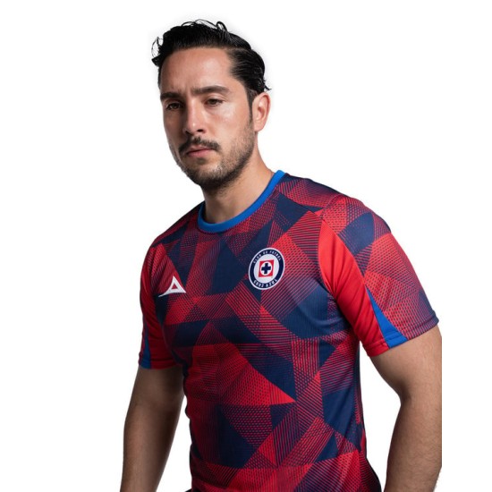 Camiseta Hombre Cruz Azul Tercera Calentamiento 2025/26 – Rojo/Marino Camiseta Hombre Cruz Azul Tercera Calentamiento 2025/26 – Rojo/Marino