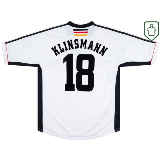 Camiseta retro local Alemania 1998/00 para hombre Klinsmann #18