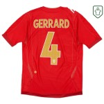 Camiseta retro visitante Inglaterra 2006/08 para hombre Gerrard #4 Camiseta retro visitante Inglaterra 2006/08 para hombre Gerrard #4