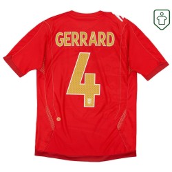 Camiseta retro visitante Inglaterra 2006/08 para hombre Gerrard #4