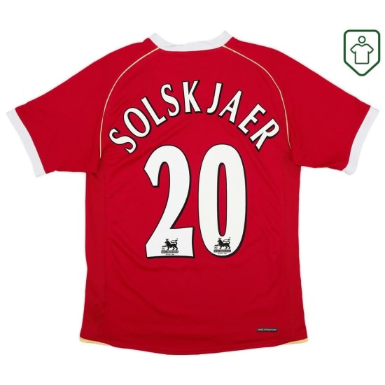 Camiseta retro local hombre Manchester United 2006/07 Solsjkaer #20 Camiseta retro local hombre Manchester United 2006/07 Solsjkaer #20