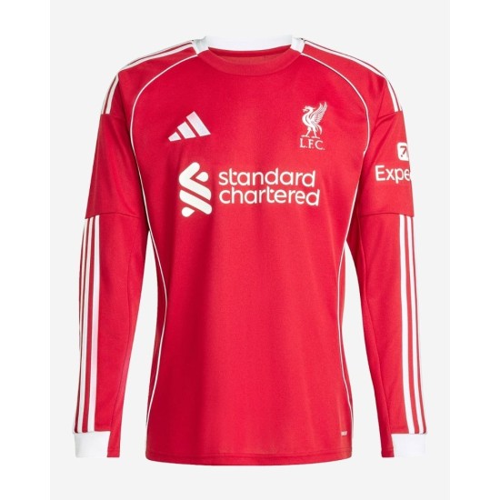 Camiseta Local Manga Larga Liverpool Mujer 2025/26 Camiseta Local Manga Larga Liverpool Mujer 2025/26