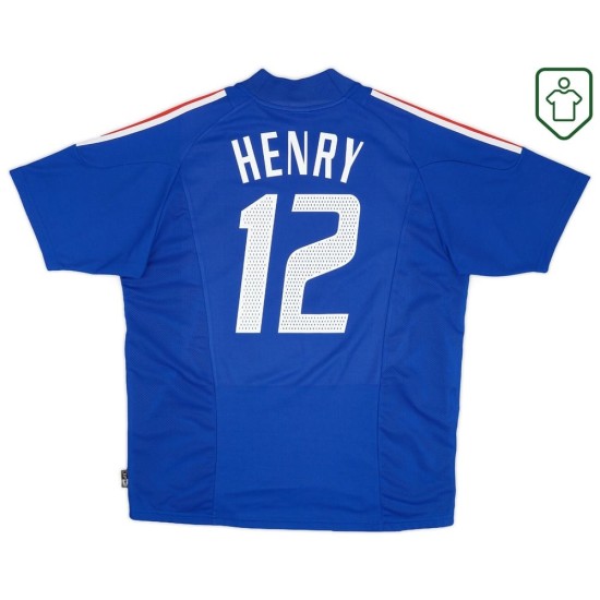 Camiseta retro local Francia 2002/04 para hombre Henry #12