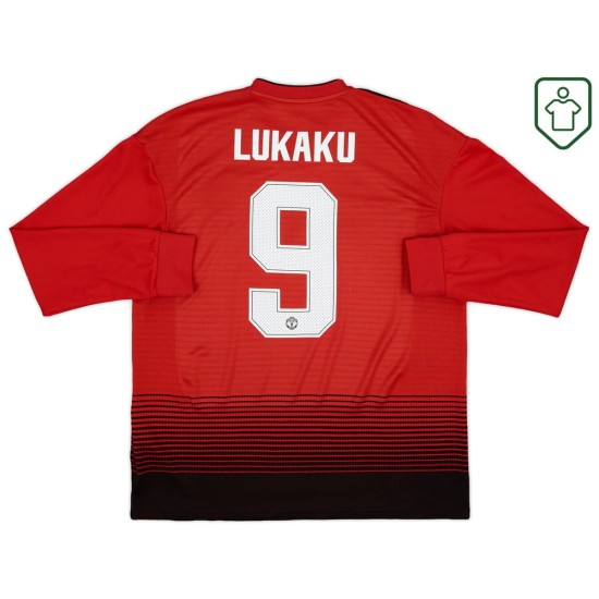 Camiseta retro local manga larga hombre Manchester United 2018/19 Lukaku #9 Camiseta retro local manga larga hombre Manchester United 2018/19 Lukaku #9