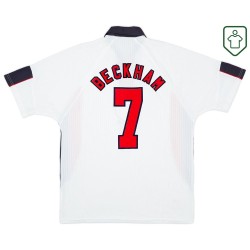 Camiseta retro local Inglaterra 1997/99 para hombre Beckham #7